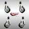 Service Caster 4 Inch 316SS Black Poly Swivel 1-3/4 Inch Expanding Stem Caster Brake SCC, 2PK SS316EX20S414-PPUB-BLK-2-TLB-2-134 - alternate 3